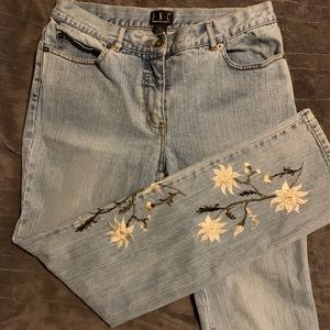 INC Bootcut Denim Jeans w/ Embroidered Leg